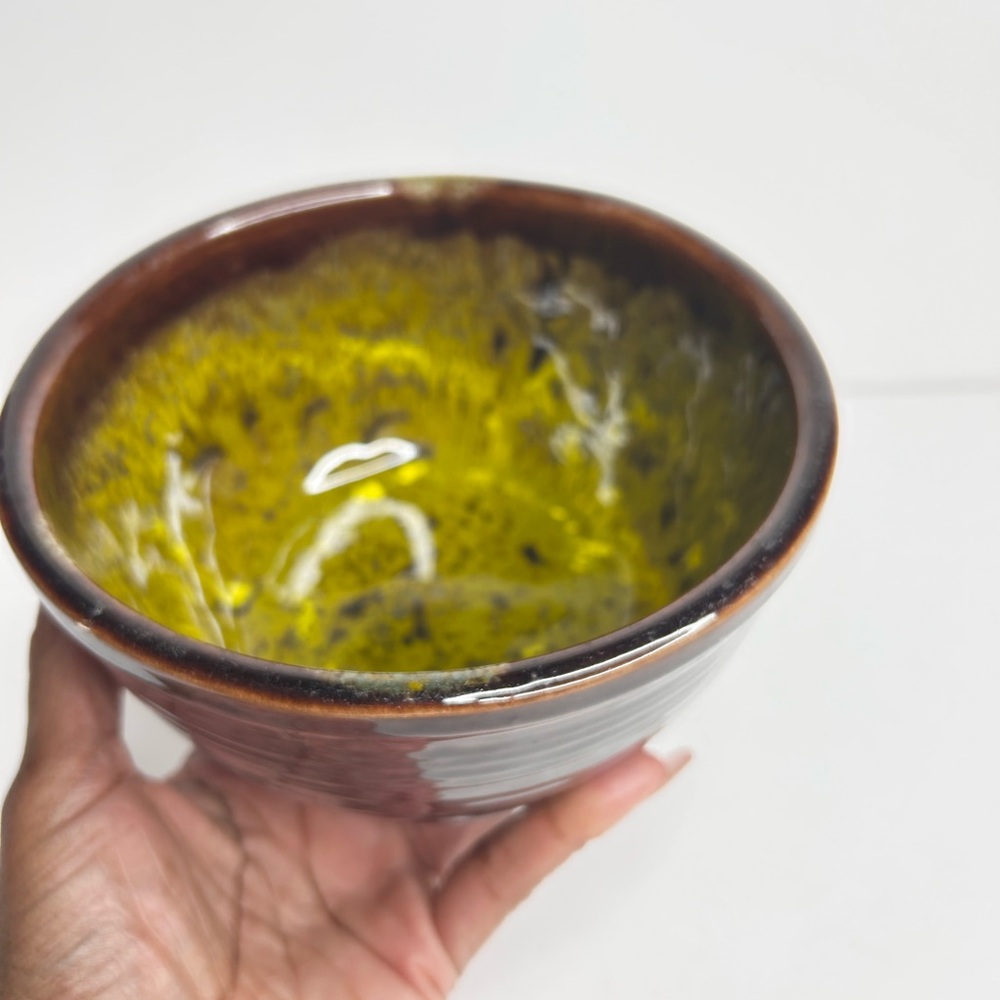 Vintage California Originals Pottery Bowl Drip Glaze